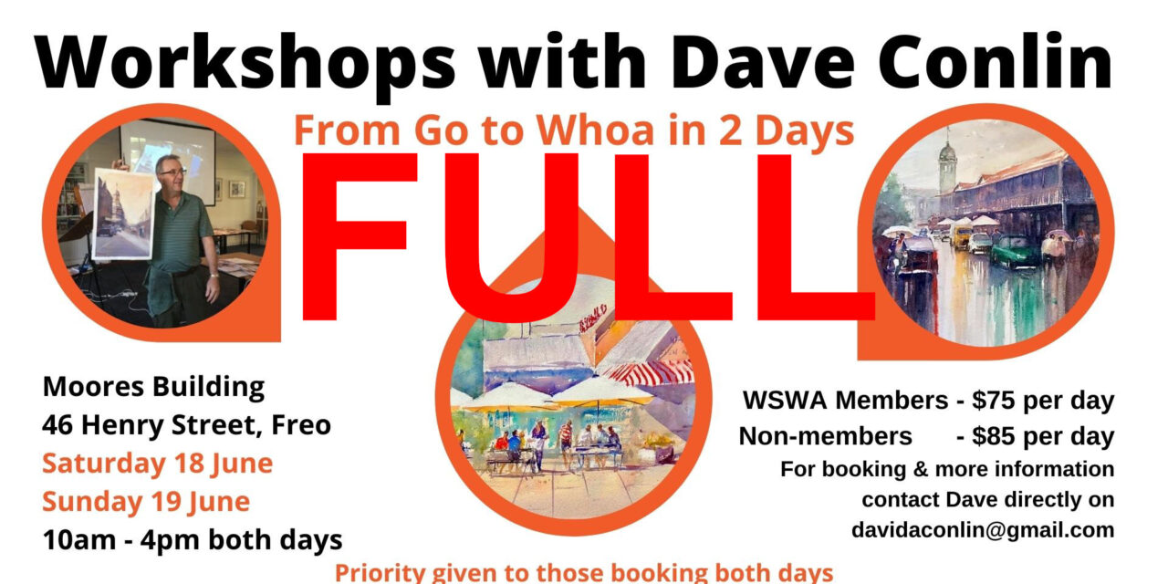 Watercolour Workshop with Dave Conlin – 18 & 19 June 2022