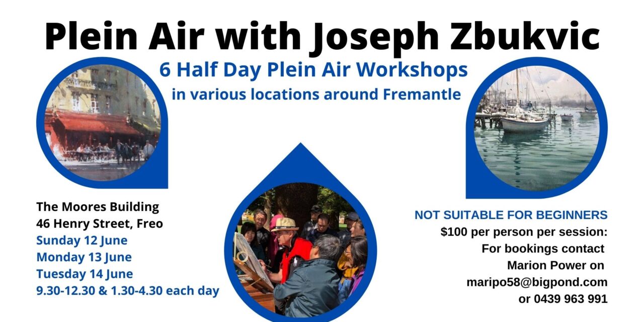Plein Air with Joseph Zbukvic – Sun 12, Mon 13 & Tues 14 June, 2022