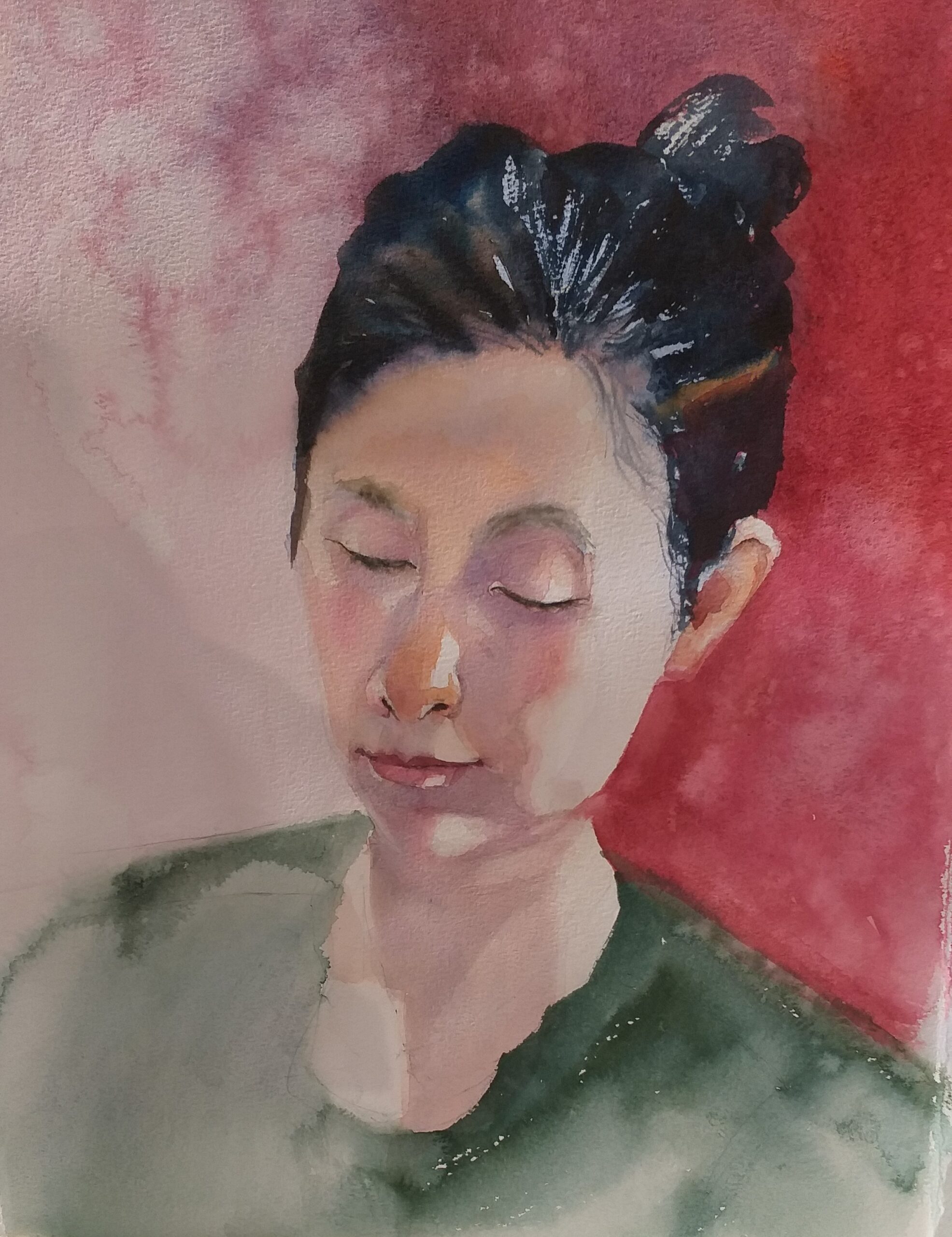 Julia, The Reader- Watercolour-Jude Scott
